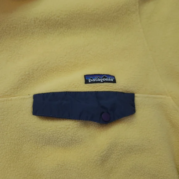 Patagonia Synchilla Vintage Mens Size L Yellow Snap Fleece - Picture 2 of 7